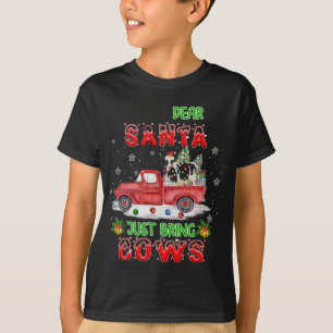 Beste kerstman, breng Koeien Santa Boerderij Red T T-shirt