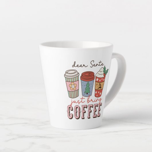 Beste kerstman, breng koffie mee latte mok (Rechterhoek)