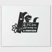 Beste kerstman, breng me gewoon een dinosaurus zwa cadeaupapier (Vlak)