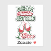 Beste kerstman, breng met Wine Kerstmis Drink Kers Sticker (Vel)