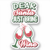 Beste kerstman, breng met Wine Kerstmis Drink Kers Sticker (Voorkant)