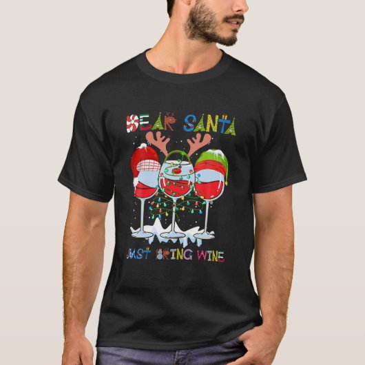 Beste kerstman, breng Wine mee T-shirt (Voorkant)