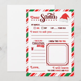 “Beste Kerstman” Brief  Kaart