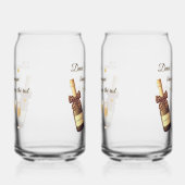 Beste Kerstman Champagne Design Blikvorm Glas (Links)