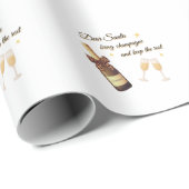 Beste Kerstman Champagne Design Cadeaupapier (Rol Hoek)