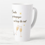Beste Kerstman Champagne Design Latte Mok (Rechterhoek)