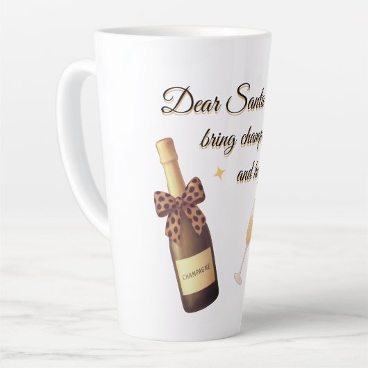 Beste Kerstman Champagne Design Latte Mok (Linkerhoek)