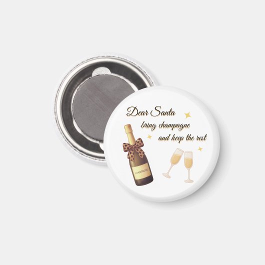 Beste Kerstman Champagne Design Magneet (Voorkant / Achterkant)
