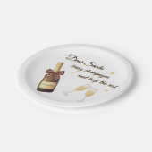 Beste Kerstman Champagne Design Papieren Bordje (Gekanteld)