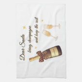 Beste Kerstman Champagne Design Theedoek (Verticaal)