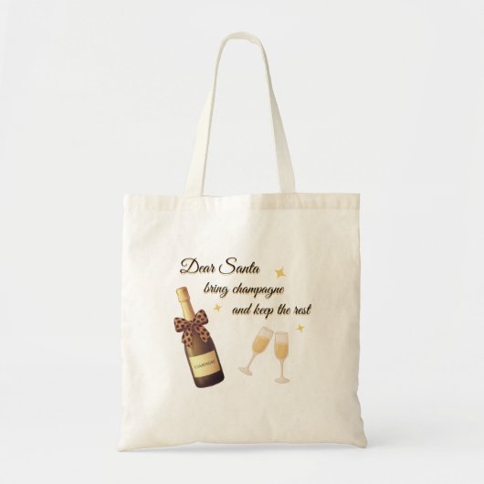 Beste Kerstman Champagne Design Tote Bag (Voorkant)