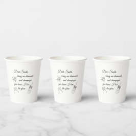 Beste Kerstman Champagne & Diamanten Lijn Kunst De Papieren Bekers