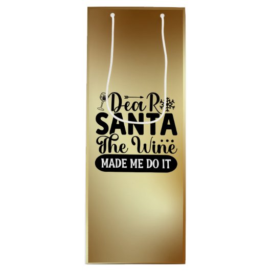 Beste Kerstman, de wijn heeft me het laten doen -  Cadeautas (Voorkant)