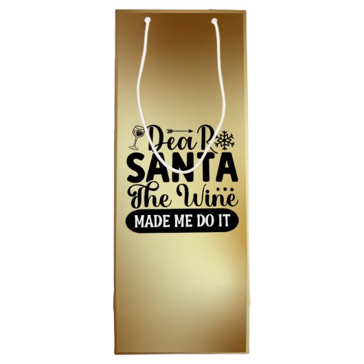 Beste Kerstman, de wijn heeft me het laten doen - Wijn Cadeautas (Achterkant)