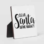 Beste Kerstman, Define Naughty Funny-kerstgebaar Fotoplaat (Voorkant)