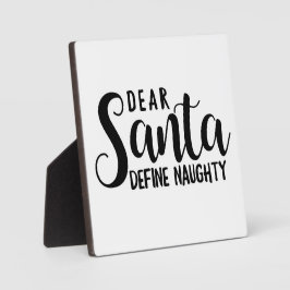 Beste Kerstman, Define Naughty Funny-kerstgebaar Fotoplaat