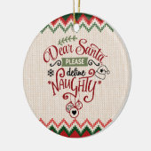 Beste kerstman, Define Naughty - Grappig kerstfees Keramisch Ornament (Links)