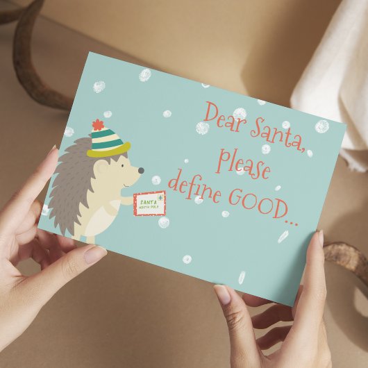 Beste Kerstman, definieer Goed! Grappig Kerstfeest Briefkaart