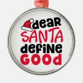 Beste Kerstman Definieer Goed Grappige Kerst Telef Metalen Ornament (Voorkant)