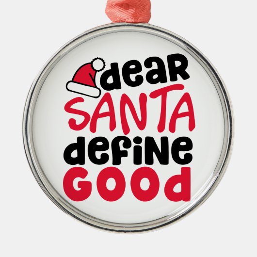 Beste Kerstman Definieer Goed Grappige Kerst Telef Metalen Ornament (Voorkant)