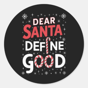 Beste Kerstman Definieer Goed Kerstvakantie Kerstm Ronde Sticker