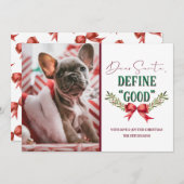 Beste Kerstman Definieer "Goed" Leuke Kerstfoto Feestdagenkaart (Voorkant / Achterkant)