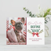 Beste Kerstman Definieer "Goed" Leuke Kerstfoto Feestdagenkaart (Staand voorkant)