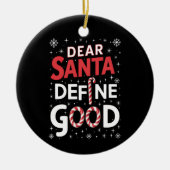 Beste Kerstman Definieer Goede Kerstvakantie Kerst Keramisch Ornament (Voorkant)