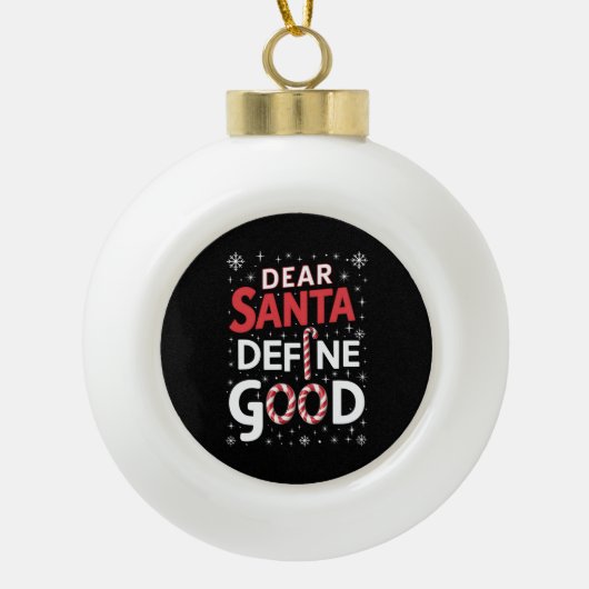 Beste Kerstman Definieer Goede Kerstvakantie Kerst Keramische Bal Ornament (Voorkant)