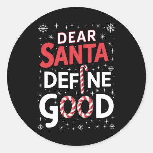 Beste Kerstman Definieer Goede Kerstvakantie Kerst Ronde Sticker (Voorkant)