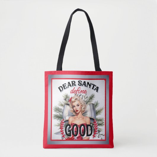 Beste Kerstman, definieer goede retro pin-up. Tote Bag (Voorkant)