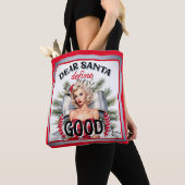 Beste Kerstman, definieer goede retro pin-up. Tote Bag (Dichtbij)
