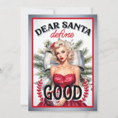 Beste Kerstman Definieer Goede Retro Pinup Bedankkaart (Voorkant)