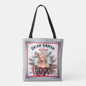 Beste Kerstman Definieer Goede Retro Pinup Tote Bag (Achterkant)