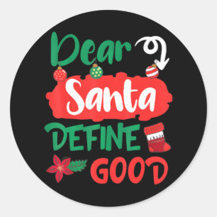 Beste Kerstman Definieer Goede Vrolijke Kerstmis Ronde Sticker