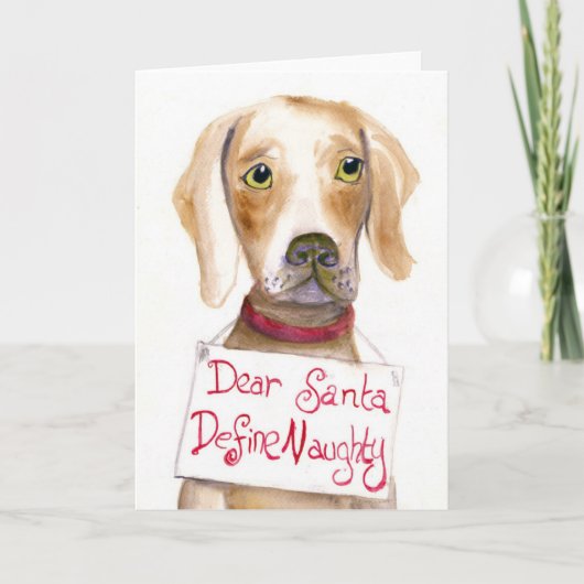 Beste Kerstman, definieer Naugthy. Feestdagen Kaart (Voorkant)