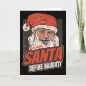 Beste Kerstman Definieer Ondeugend Nieuwjaar Quote Kaart (Voorkant)