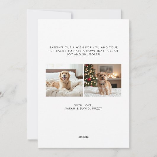 Beste Kerstman Definieer Ondeugende Hond Kerstboog Feestdagenkaart (Achterkant)