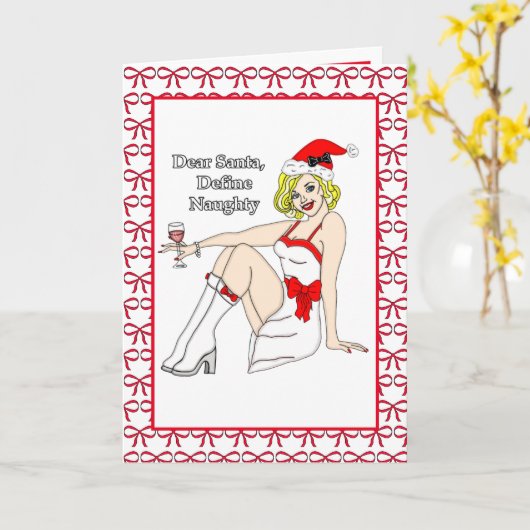 Beste Kerstman, Definieer Stout | Kersthumor  Kaart (Gele Bloem)