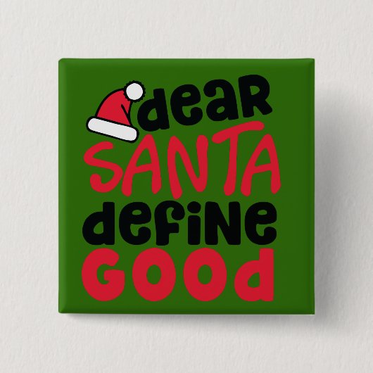 Beste kerstman, definitie goed grappig vierkante button 5,1 cm (Voorkant)