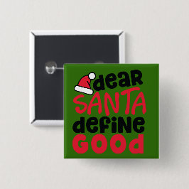 Beste kerstman, definitie goed grappig vierkante button 5,1 cm