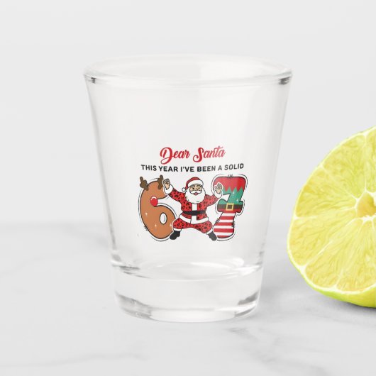 Beste Kerstman Dit Jaar Ben Ik Solid 6 7 Zes Zeven Shot Glas (Voorkant)