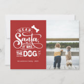 Beste Kerstman... Dog Funny-kerstfotokaart Feestdagenkaart (Voorkant)