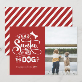 Beste Kerstman... Dog Funny-kerstfotokaart Feestdagenkaart