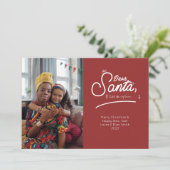 Beste Kerstman, een verklaring voor de foto Feestdagenkaart (Staand voorkant)