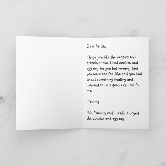 Beste Kerstman… Feestdagen Kaart (Binnen)