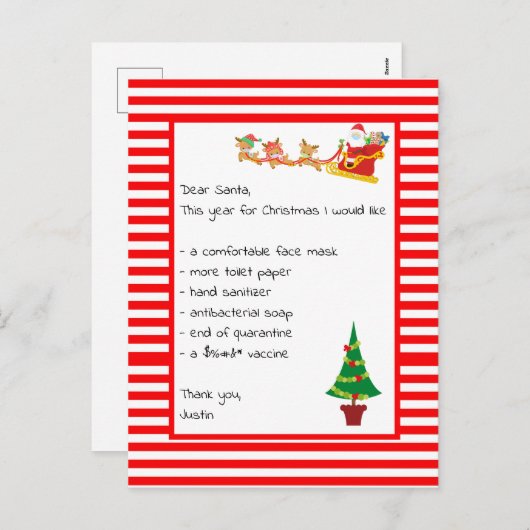 Beste kerstman, Funny 2021 Feestdagenkaart (Voorkant / Achterkant)