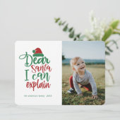 Beste Kerstman... Funny Holiday-kerstfotokaart Feestdagenkaart (Staand voorkant)