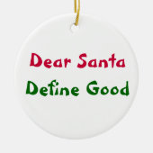 Beste Kerstman, geef een goede definitie Keramisch Ornament (Voorkant)