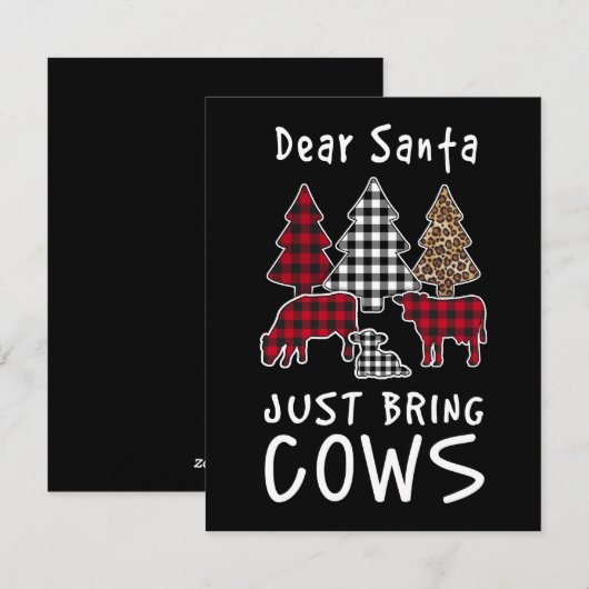 Beste Kerstman, Geef Me Koeien met Kerstmis  Feestdagenkaart (Voorkant / Achterkant)